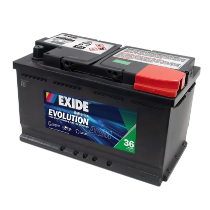 Exide Evolution N77H AGM 800CCA 80Ah Stop-Start Battery