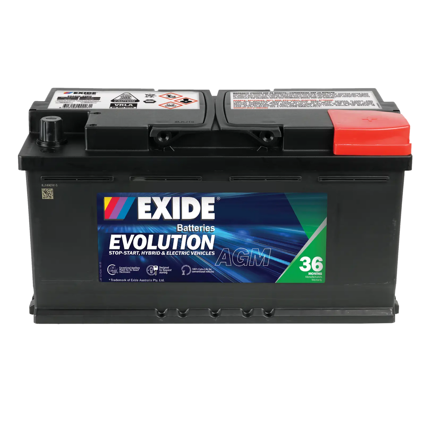 Exide Evolution N88H AGM 850CCA 92Ah Stop-Start Battery