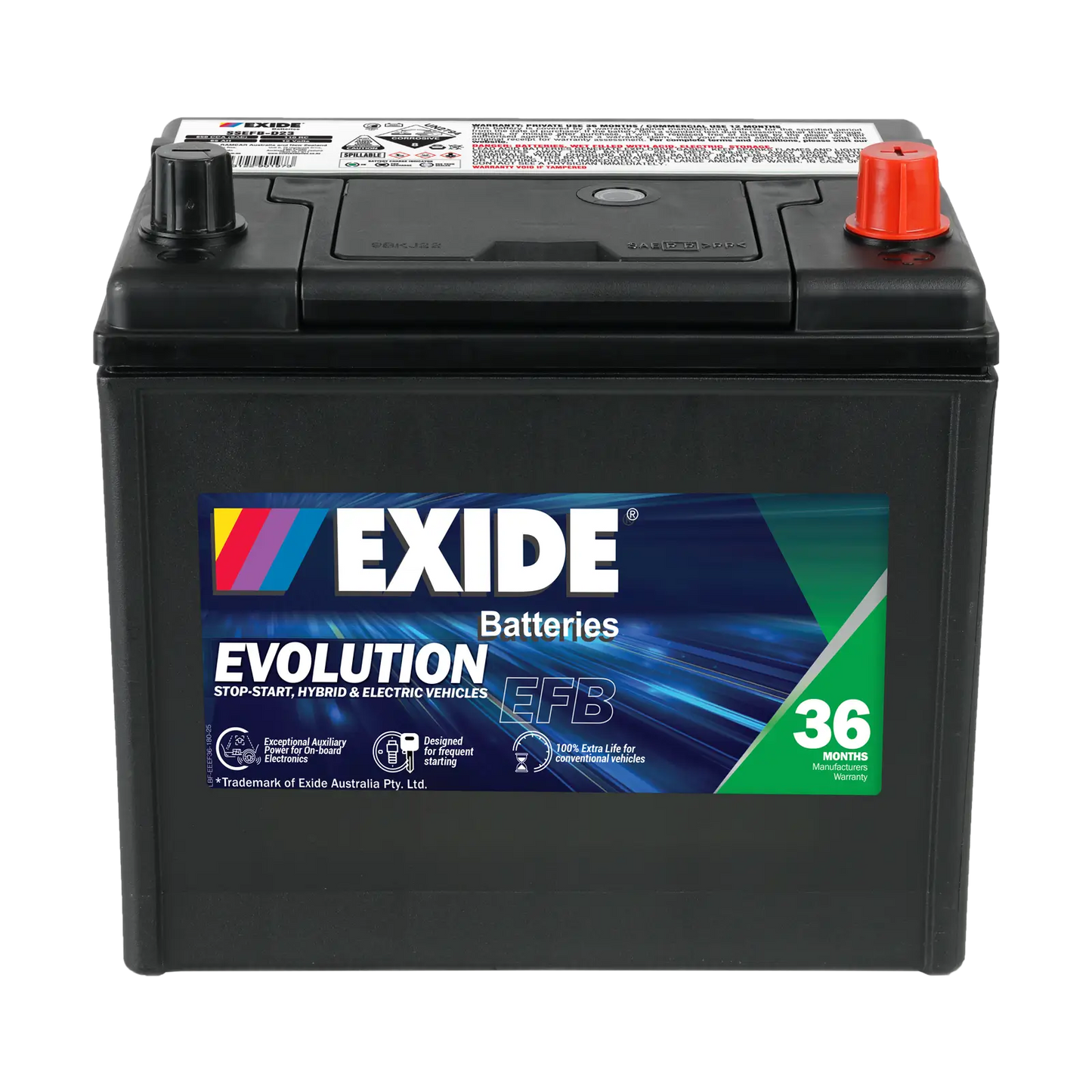 Exide Evolution D23 EFB 650CCA 65Ah Stop-Start Battery