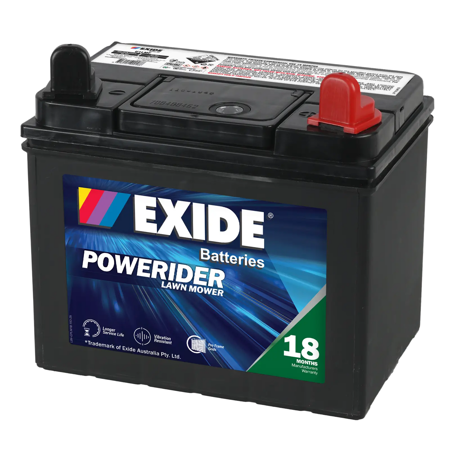 Exide Powerider GU1 350CCA 35Ah Ride-On Mower Battery Positive Right