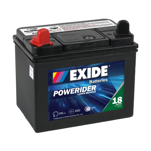 Exide Powerider GU1 350CCA 35Ah Ride-On Mower Battery Positive Left