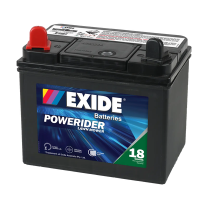 Exide Powerider GU1 350CCA 35Ah Ride-On Mower Battery Positive Left