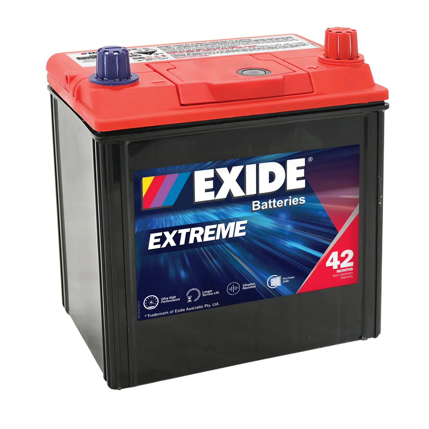 Exide Extreme NS40 400CCA 45Ah Passenger Vehicle Battery Positive Right