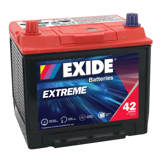 Exide Extreme D23 650CCA 75Ah Passenger Vehicle Battery Positive Left