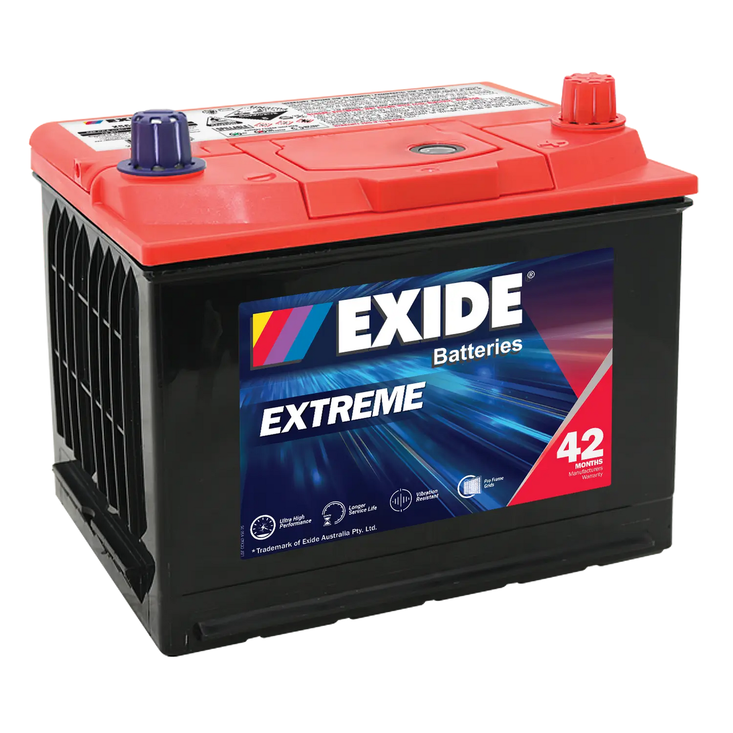 Exide Extreme A46 640CCA 64Ah Passenger Vehicle Battery Positive Right